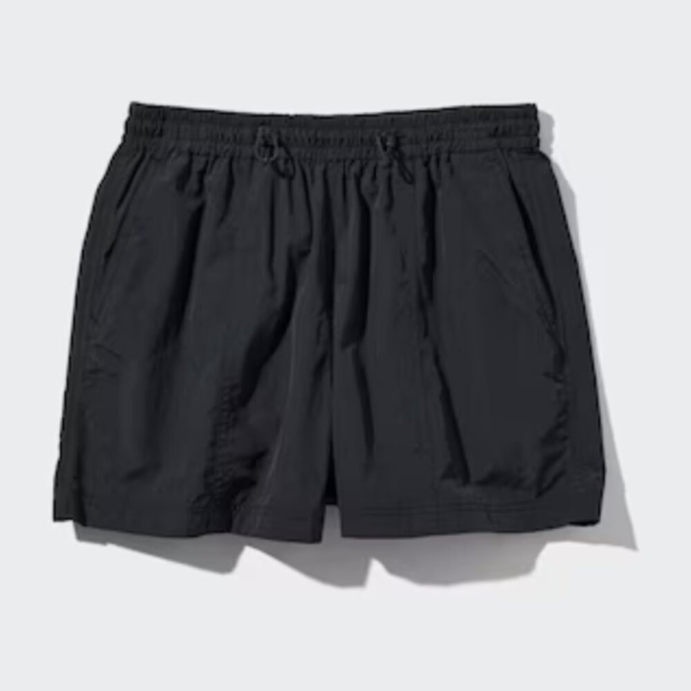 Uniqlo black parachute shorts